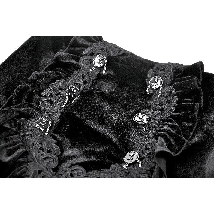 Dark in Love Gothic Lace Velvet Layered Maxi Skirt – Black Victorian