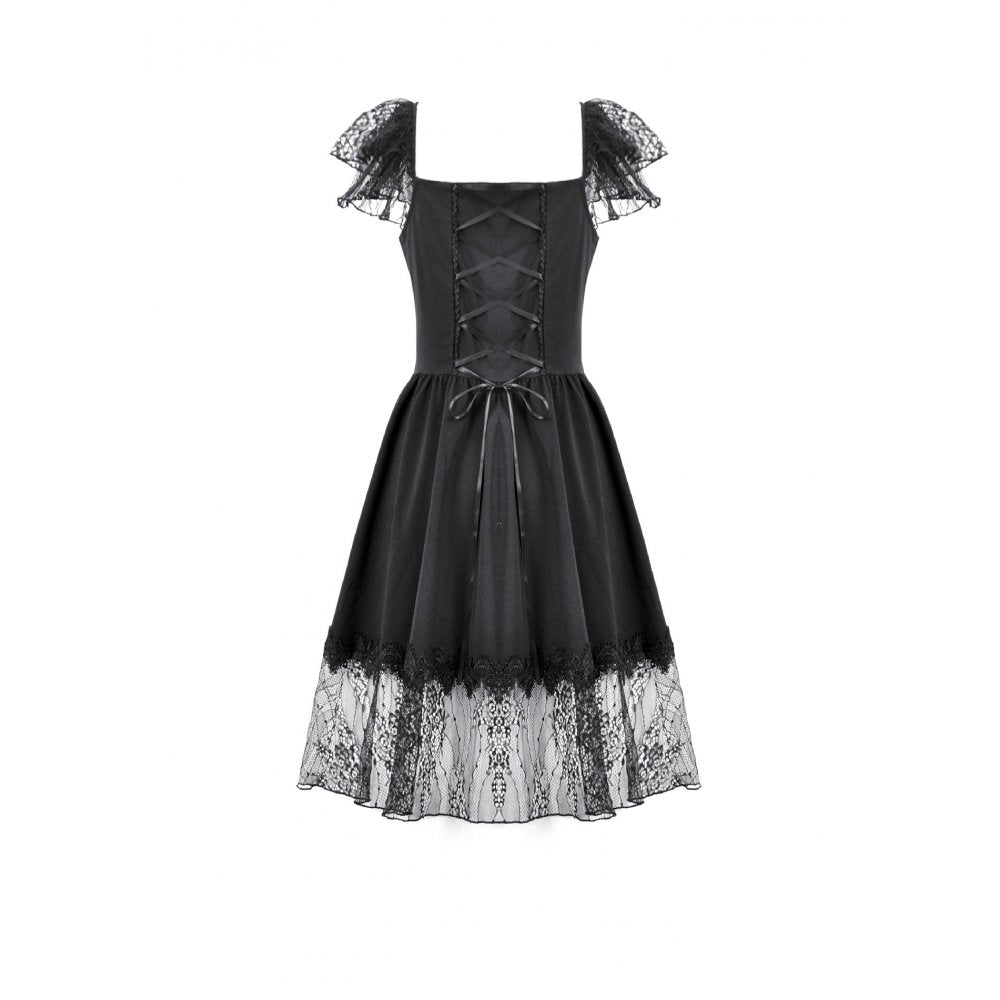 Dark in Love Black Gothic Lolita Dress – Lace Bow Sweet Style
