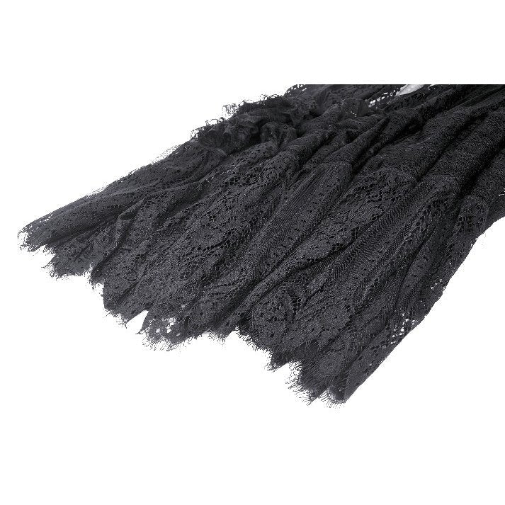Dark in Love Kelilah Gothic Lace Hi-Low Dress with Off-Shoulder Sleeves
