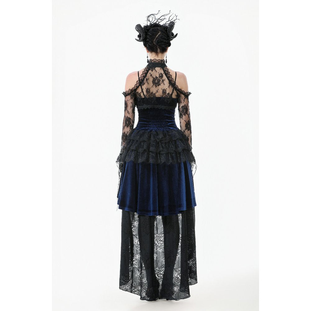 Dark in Love Thalassa Floral Lace Draped Arm Sleeves | Black Cotton