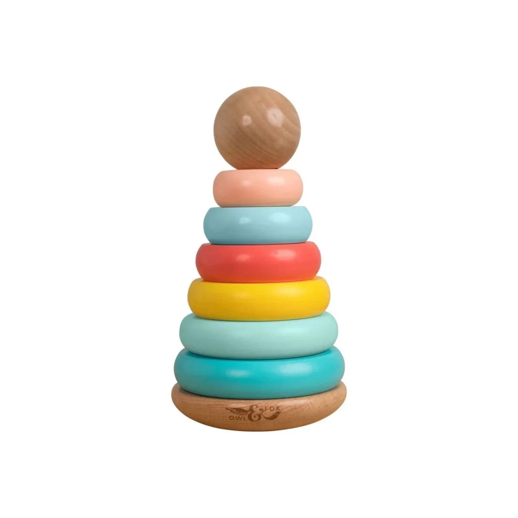 Owl & Fox Wooden Topple Tower