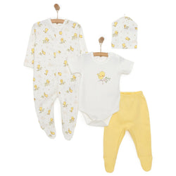 HelloBaby Girl Newborn Set 4 pcs - Ecru