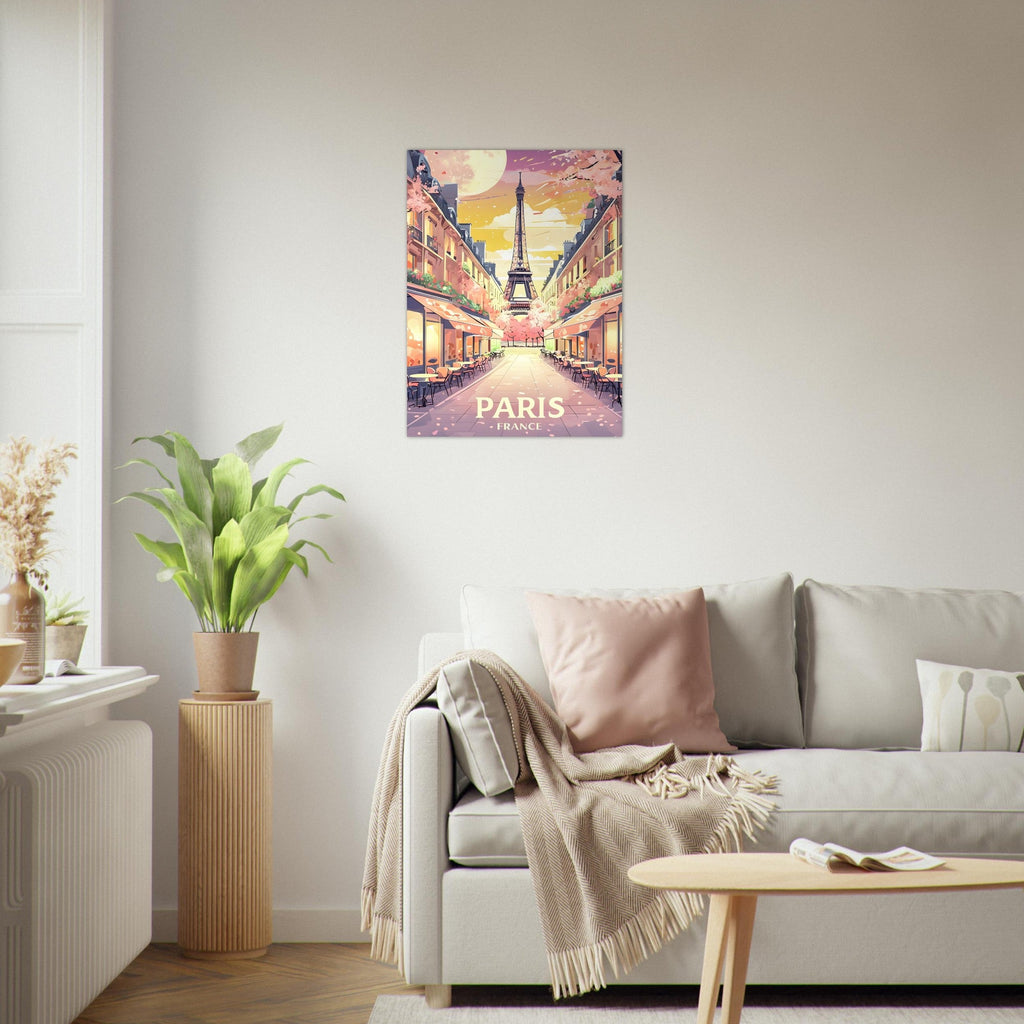 Paris Street Scene Wall Art - Eiffel Tower Sunset Print