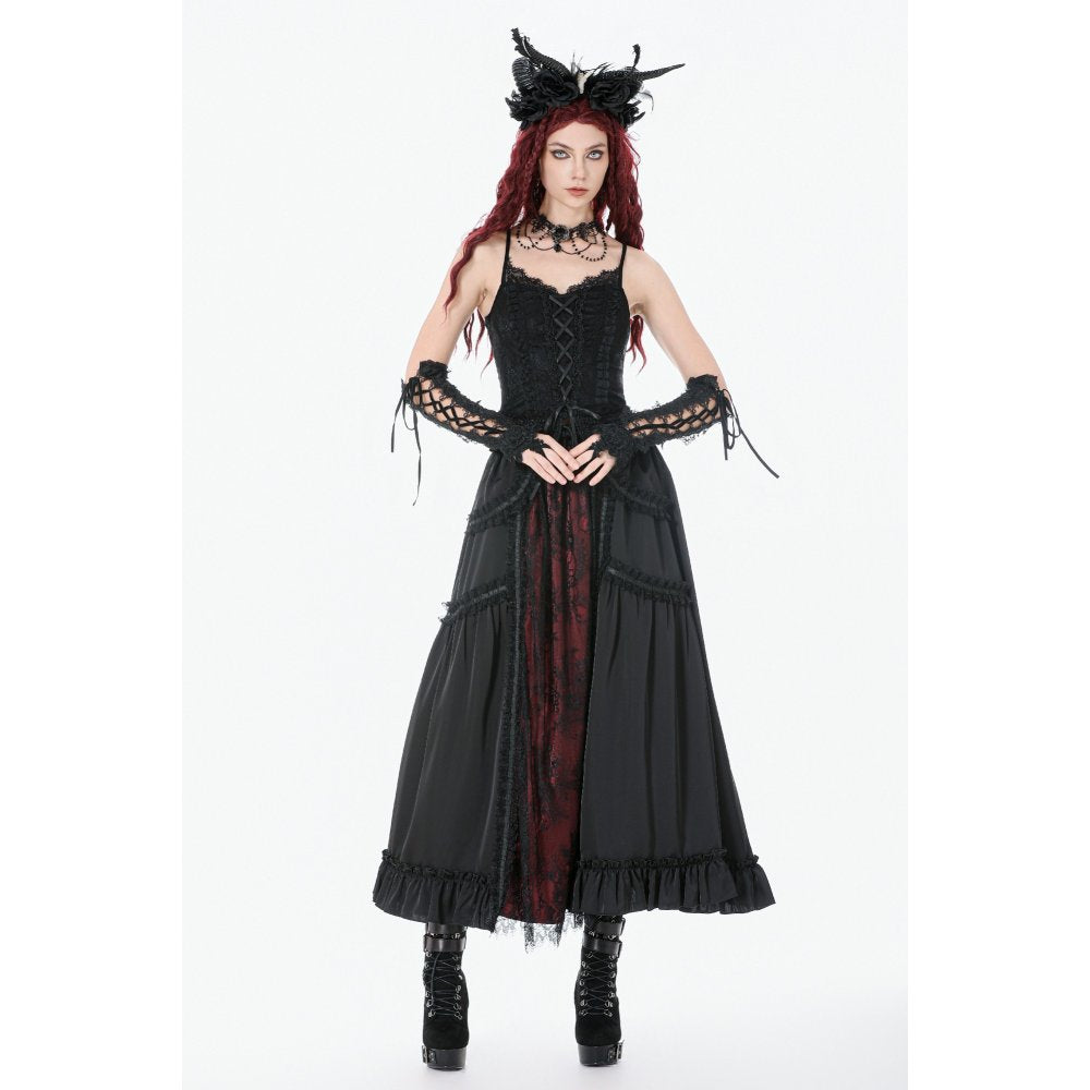 Dark in Love Black Lace Court Lace-Up Camisole | Gothic Corset Top