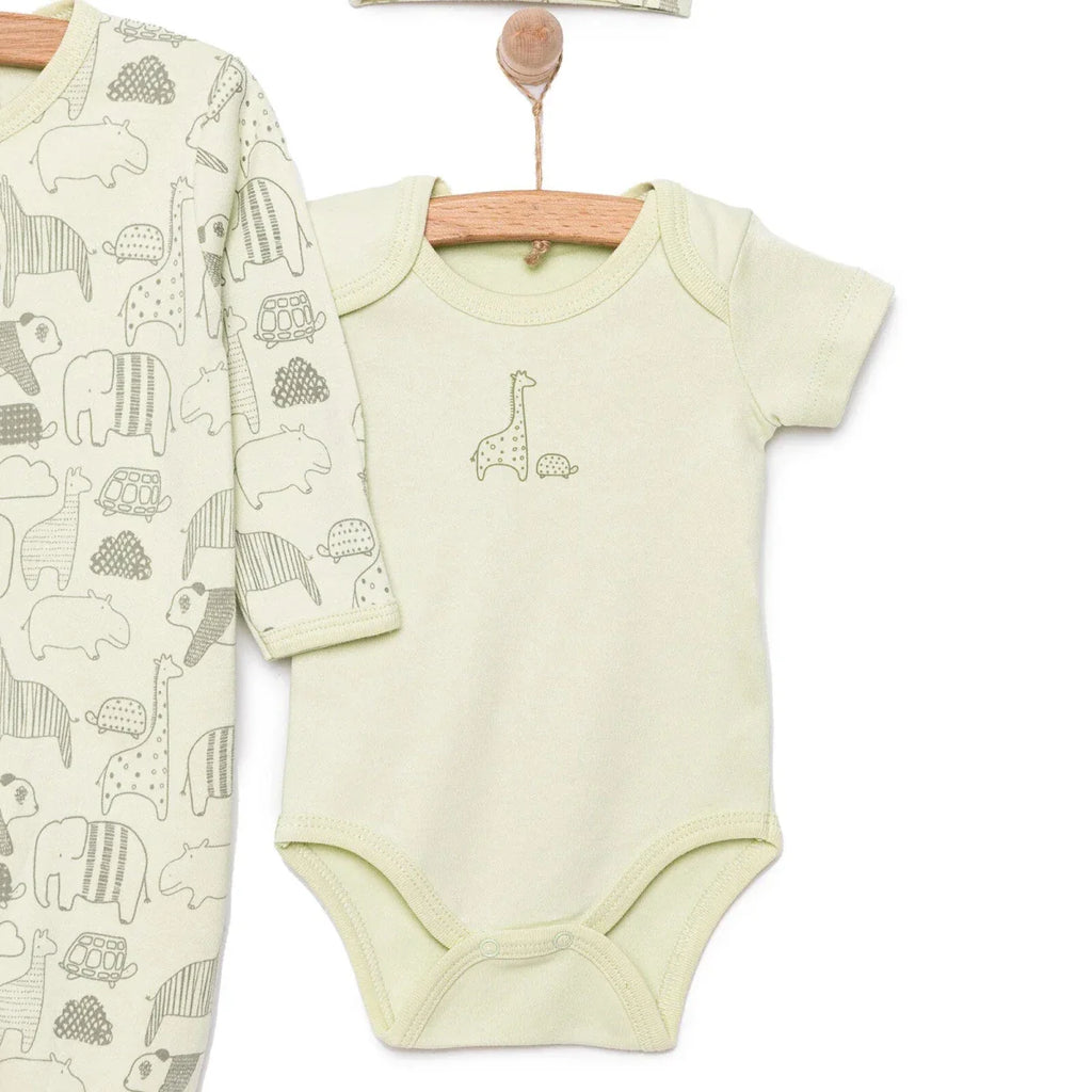 HelloBaby Boy Jumpsuit-Body-Hat - Green