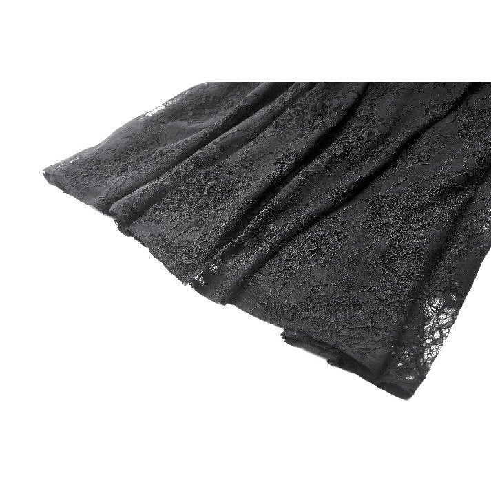 Dark in Love Vampiress Velvet and Lace Maxi Dress – Gothic Black
