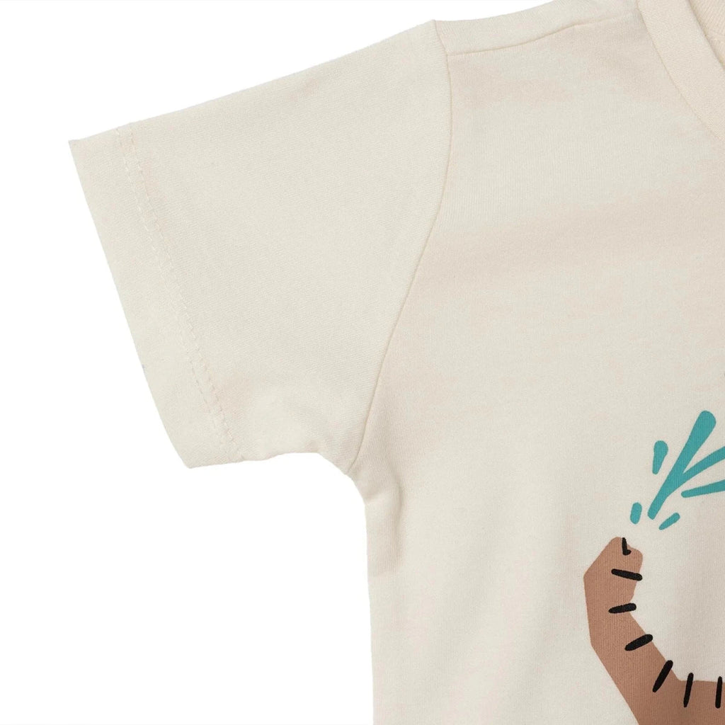 HelloBaby Boys T-shirt Animal Print Crew Neck Short Sleeve - Ecru