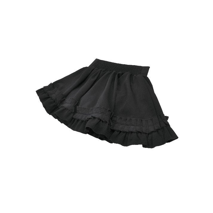 Dark in Love Black Ruffled Mini Skirt – High-Waisted Lolita Style