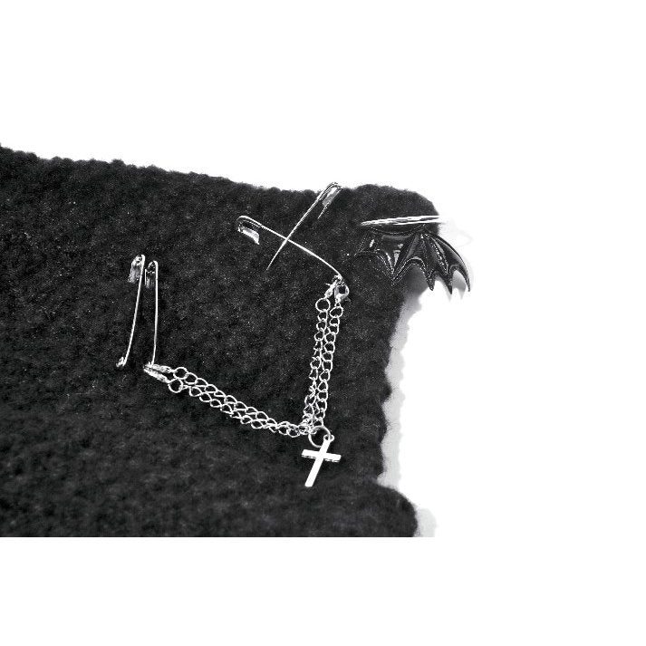Dark In Love Mina Punk Metal Knit Hat – Cat Ear Gothic Winter Beanie