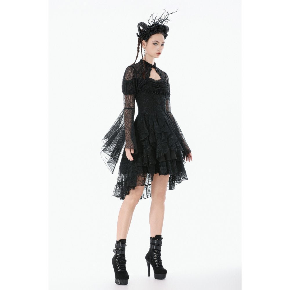 Dark in Love Elara Gothic Black Lace Shoulder Cape – Victorian Style