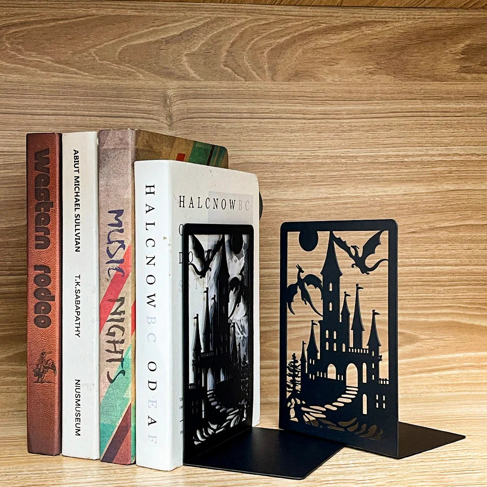 Fantasy Dragon Bookends – Heavy Duty Iron Book Holders for Home & Office