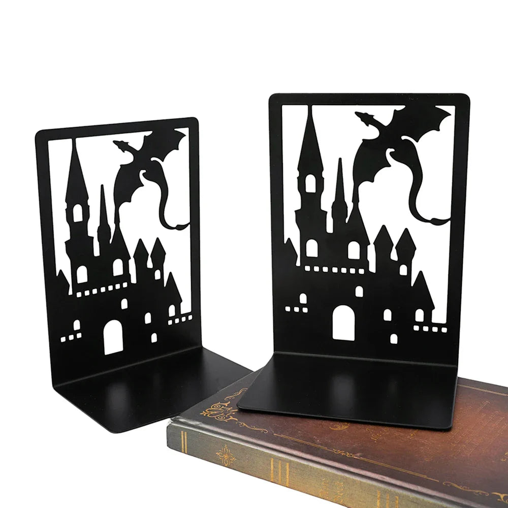 Fantasy Dragon Bookends – Heavy Duty Iron Book Holders for Home & Office