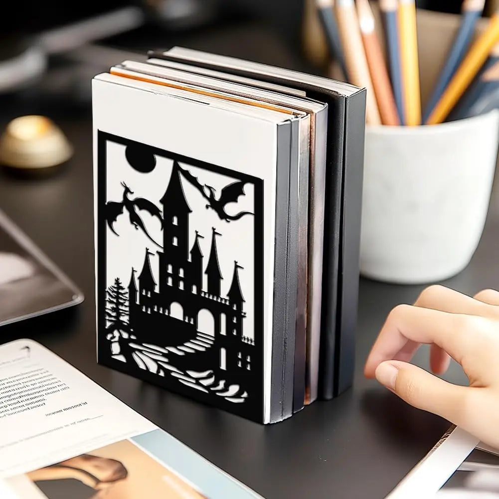 Fantasy Dragon Bookends – Heavy Duty Iron Book Holders for Home & Office