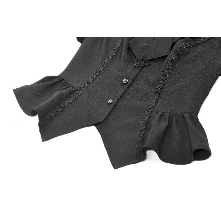 Dark in Love Gothic Lace Waist-Shaping Blouse | Black Corset Style