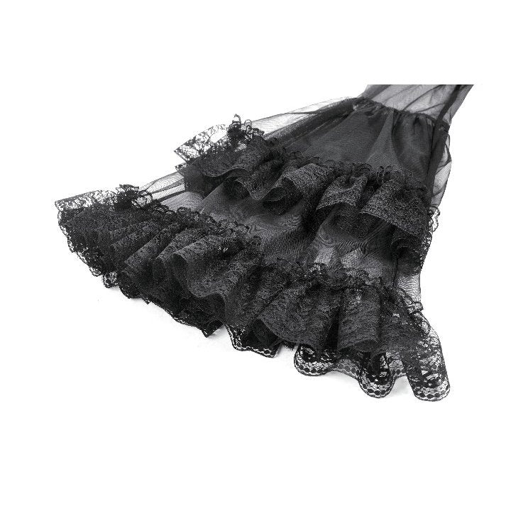 Dark in Love Lilith Gothic Maxi Dress – Black & Plum Bell Sleeve
