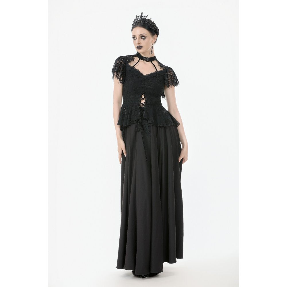 Dark in Love Ophelia Black Lace Corset Top – Victorian Goth Style