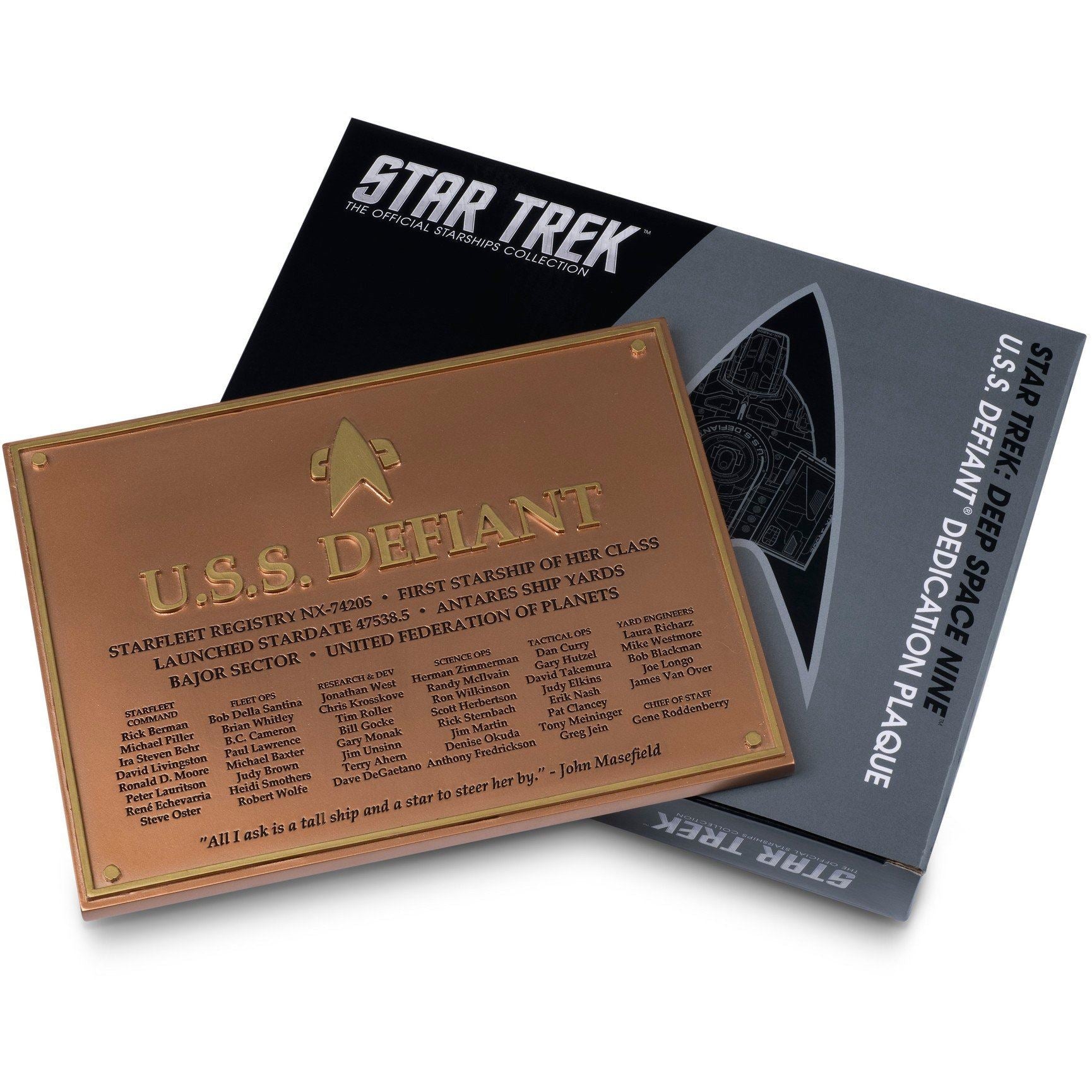 No. 3 U.S.S. Defiant NX-74205 Dedication Plaque Star Trek