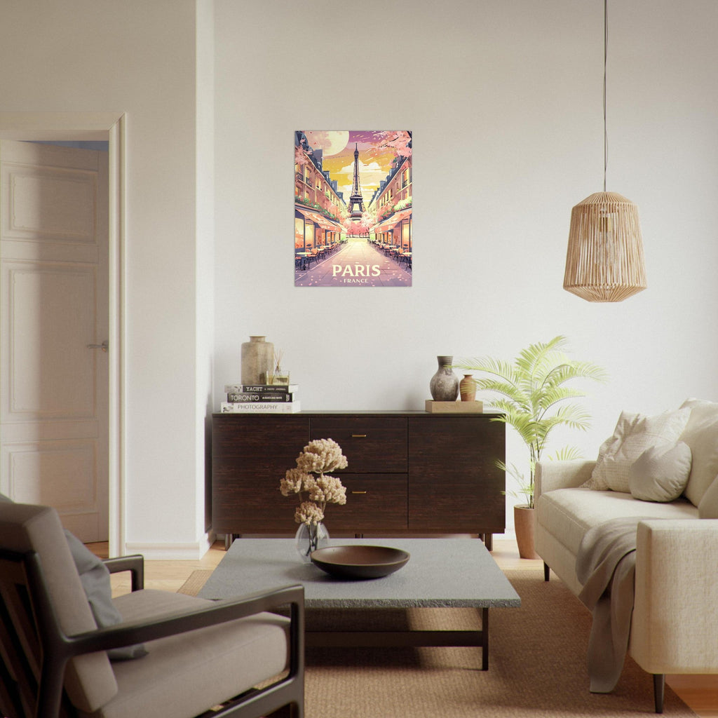 Paris Street Scene Wall Art - Eiffel Tower Sunset Print