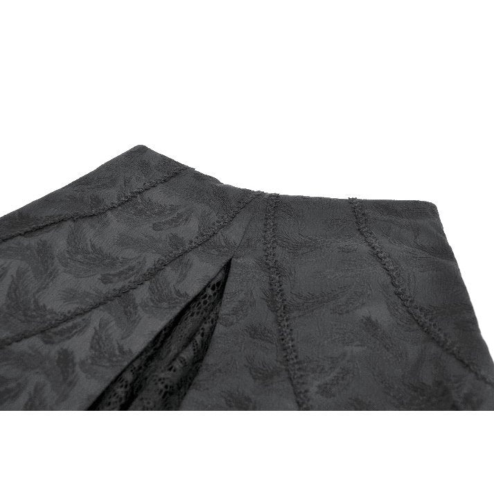 Dark in Love Thornspell Gothic Black Lace and Satin Layered Overskirt
