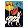 Stylish Folk Art Poster - Modern Animal Illustration - Scandinavian Wall Décor