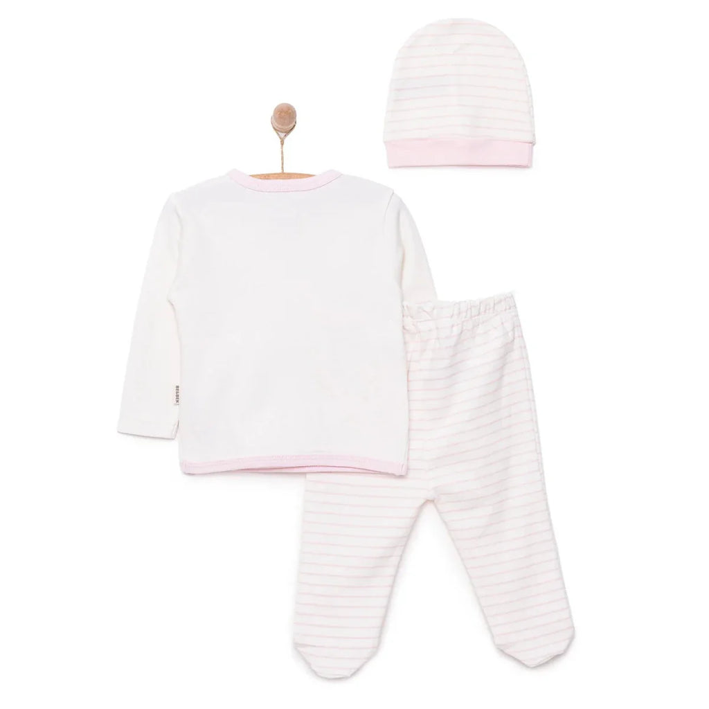 Bebbek Girls Vest Hat & Footed Bottom Set Peter Pan Collar - Ecru