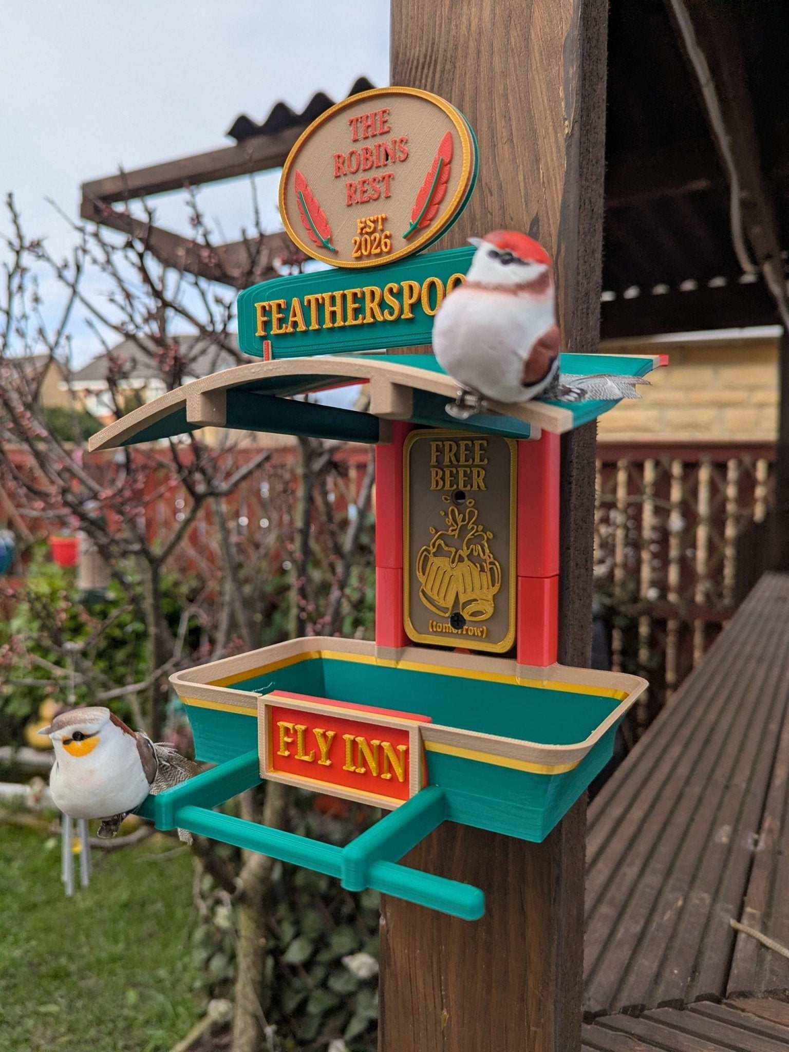 Chaddyverse Fly INN Personalised Bird Feeder – 3D Printed Garden Gift