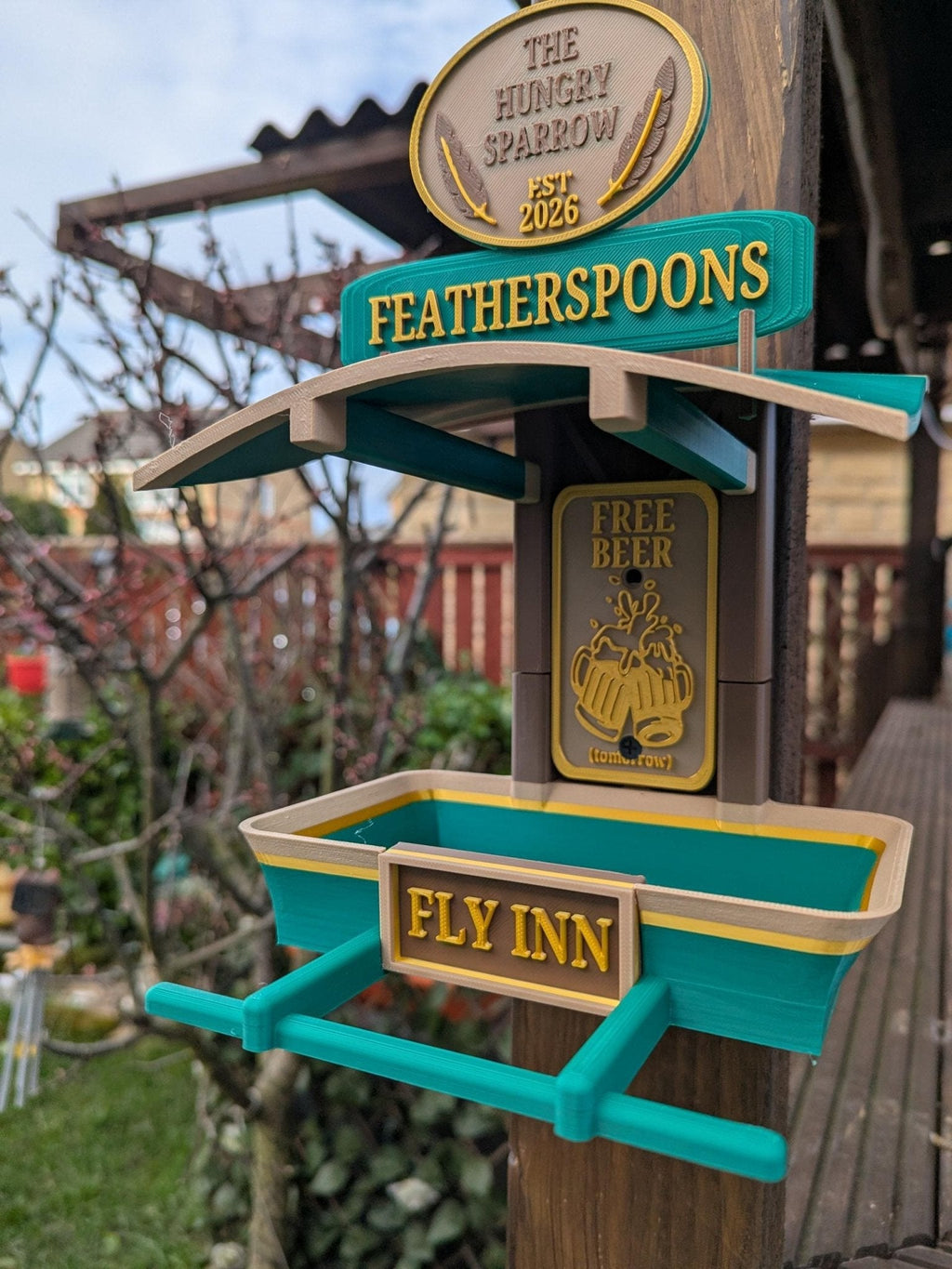 Chaddyverse Fly INN Personalised Bird Feeder – 3D Printed Garden Gift