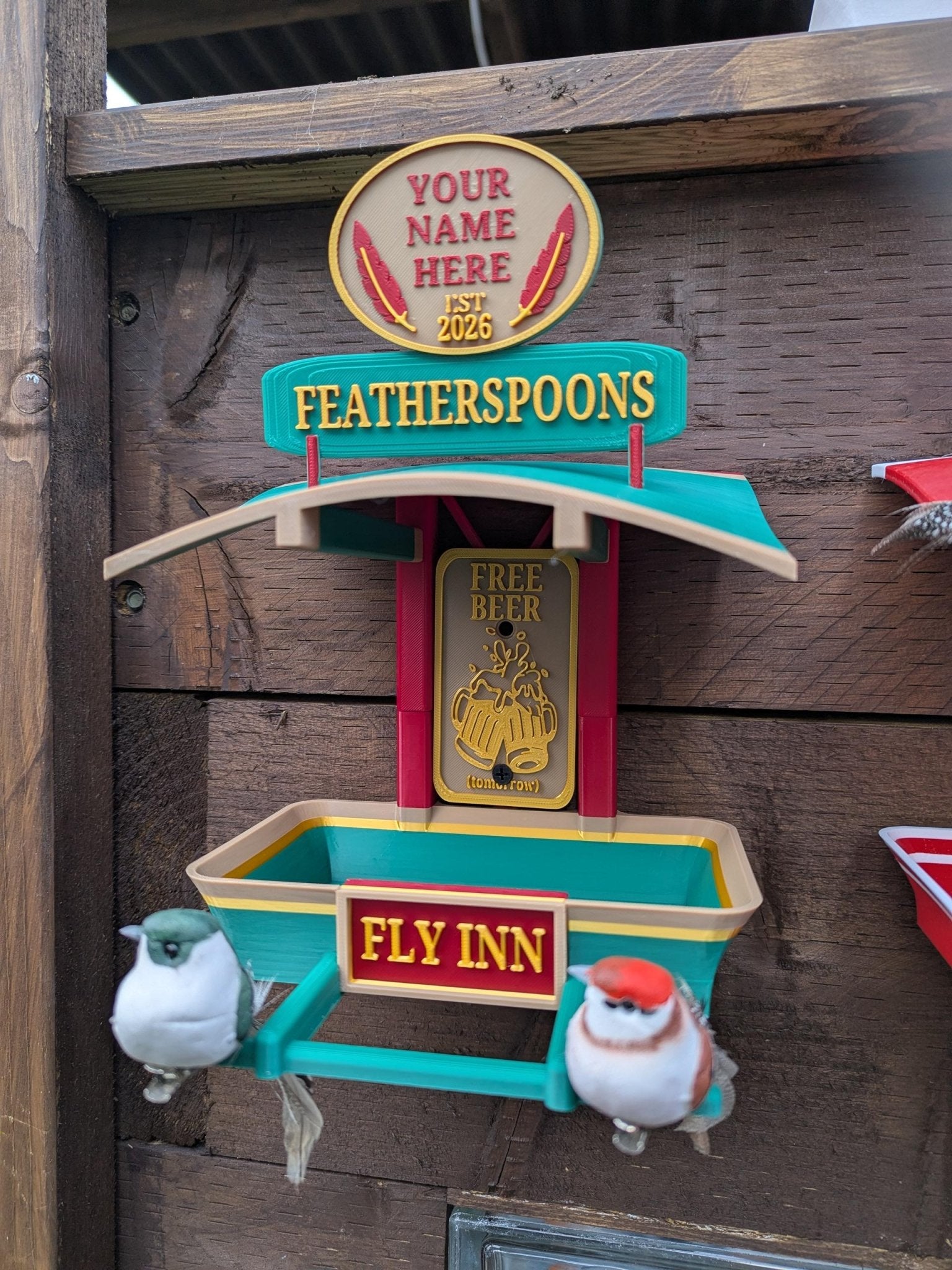 Chaddyverse Fly INN Personalised Bird Feeder – 3D Printed Garden Gift