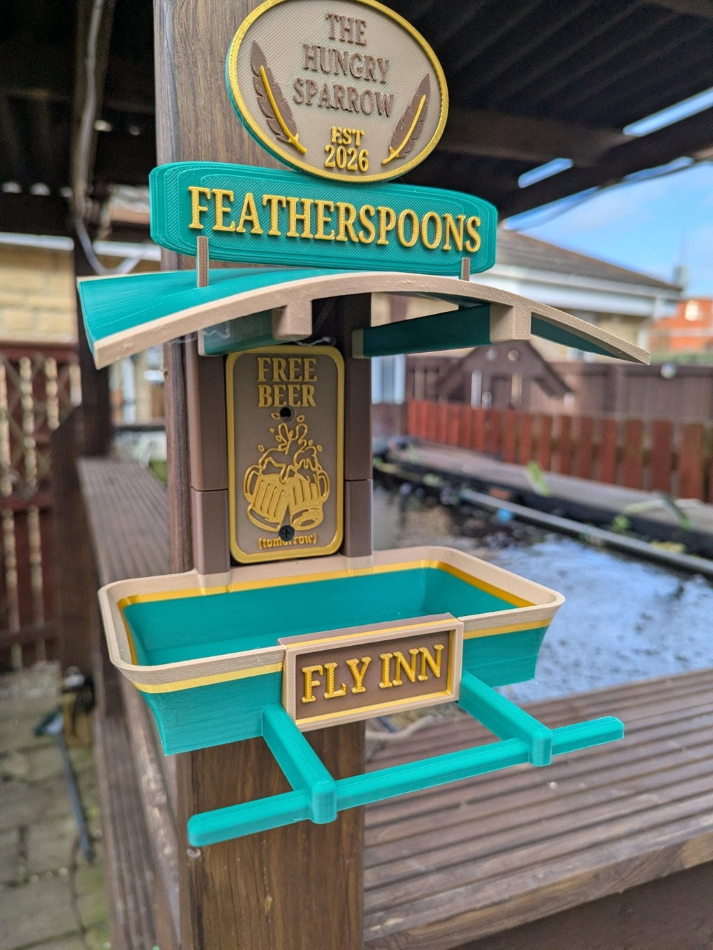 Chaddyverse Fly INN Personalised Bird Feeder – 3D Printed Garden Gift