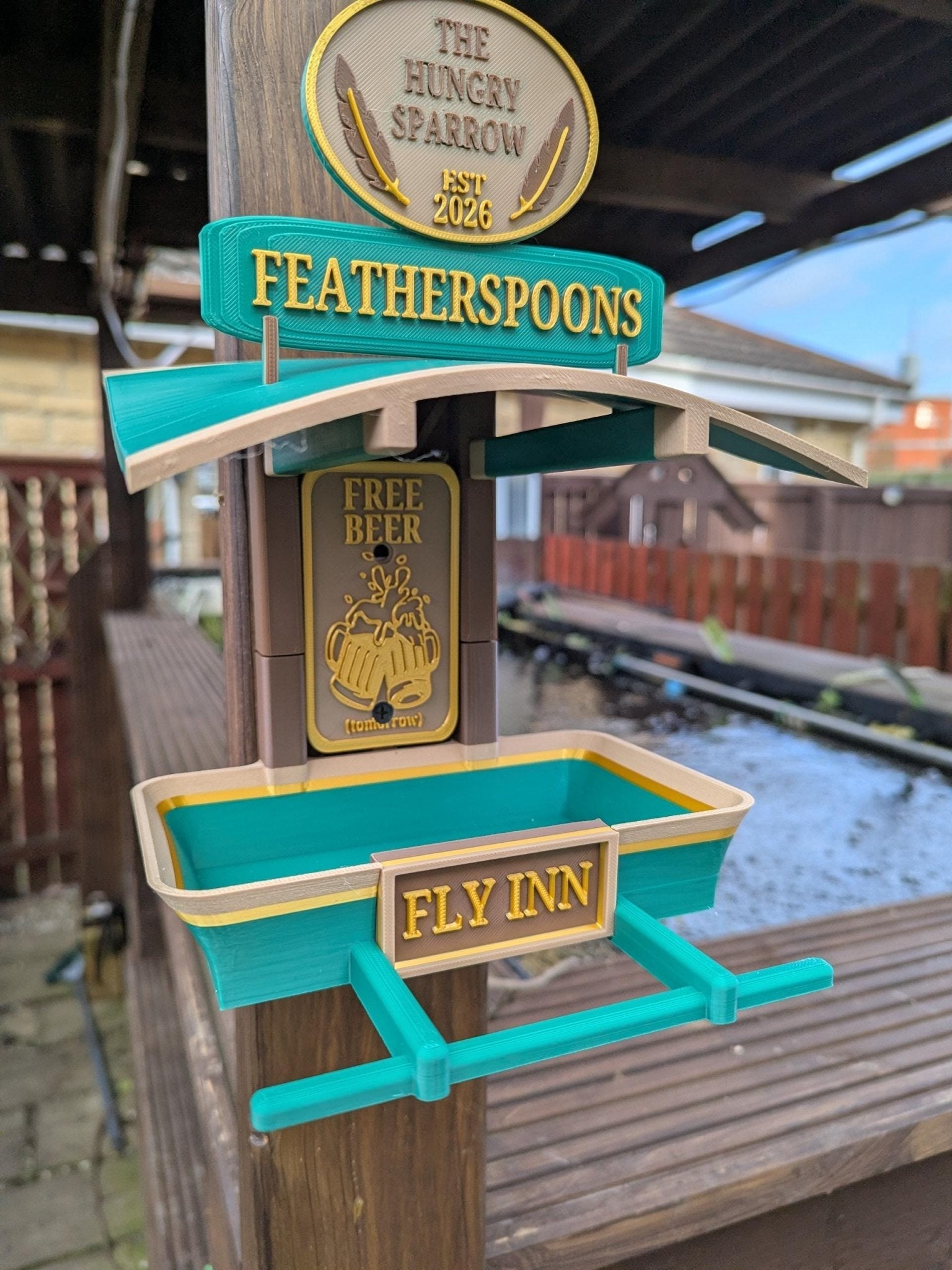 Chaddyverse Fly INN Personalised Bird Feeder – 3D Printed Garden Gift