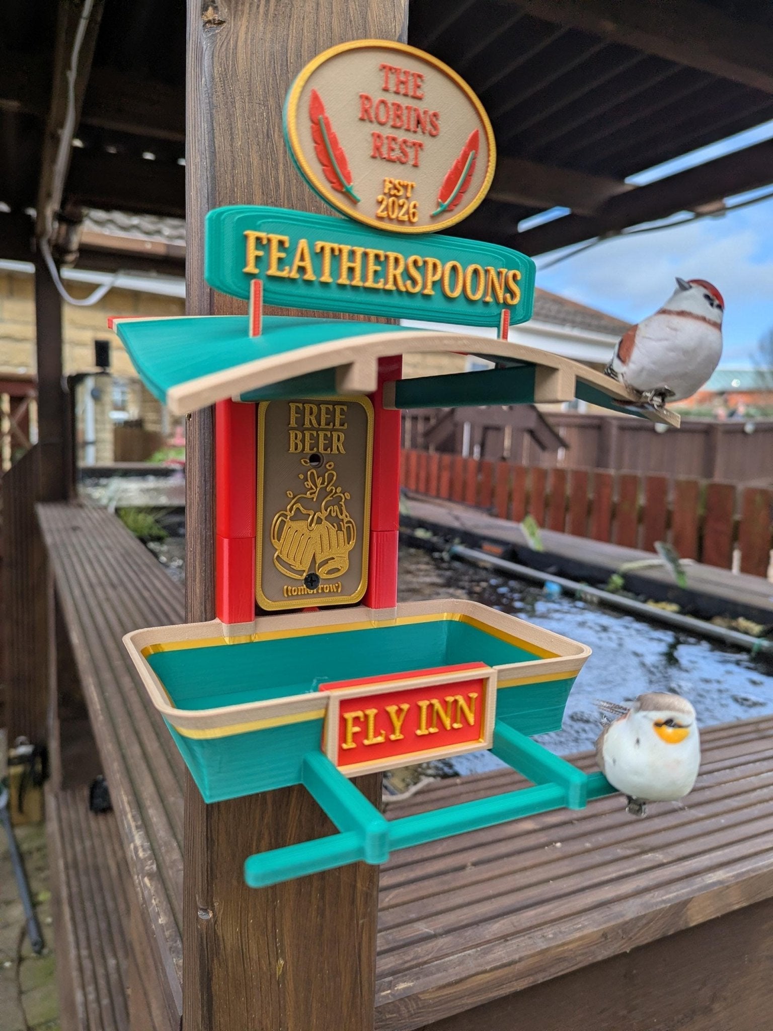 Chaddyverse Fly INN Personalised Bird Feeder – 3D Printed Garden Gift