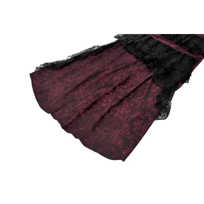 Dark in Love Belladonna Velvet Lace Dress – Gothic Wine Red Velveteen