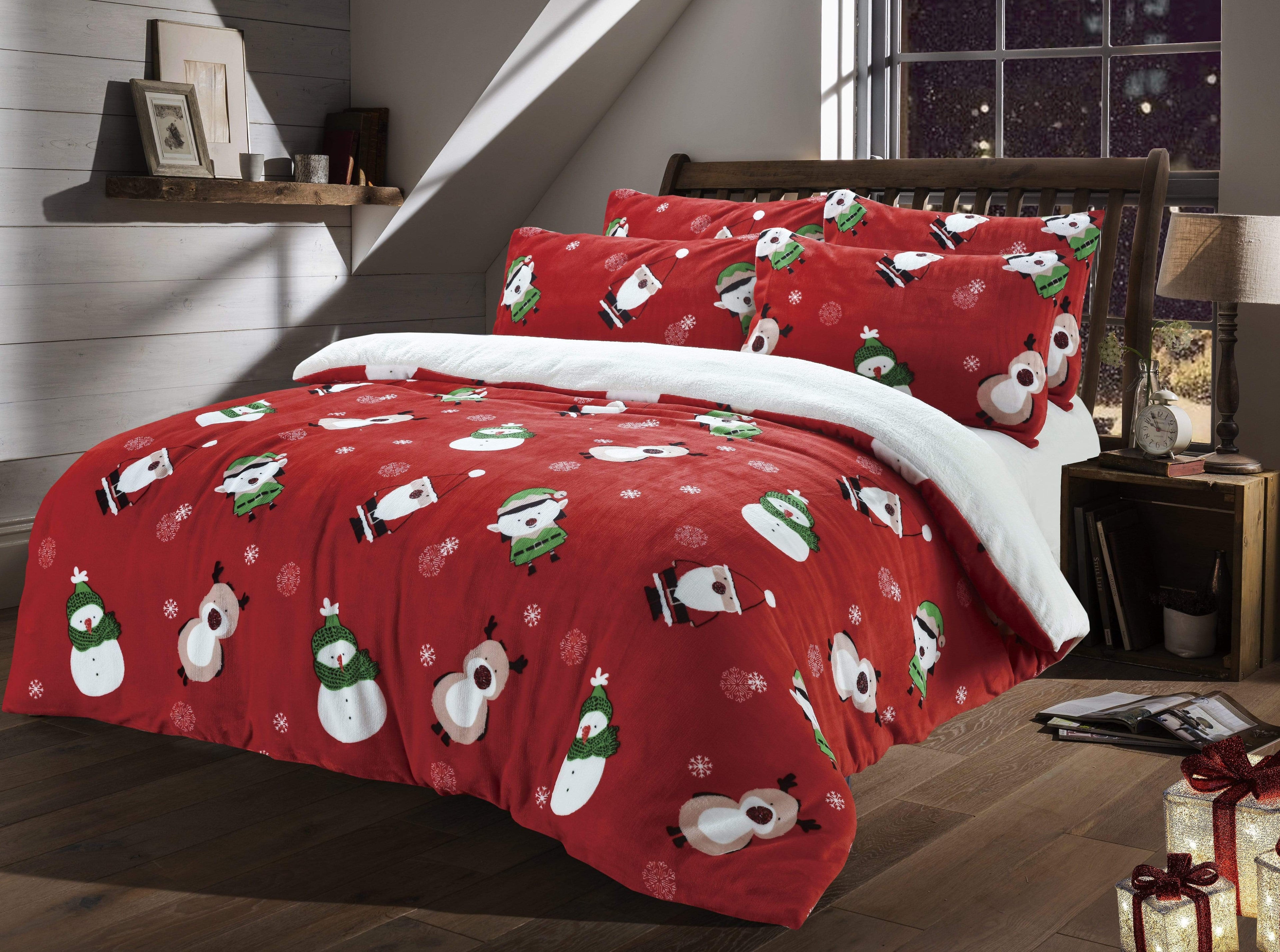 OLIVIA ROCCO Teddy Fleece Duvet Set – Reversible Faux Fur Winter Bedding