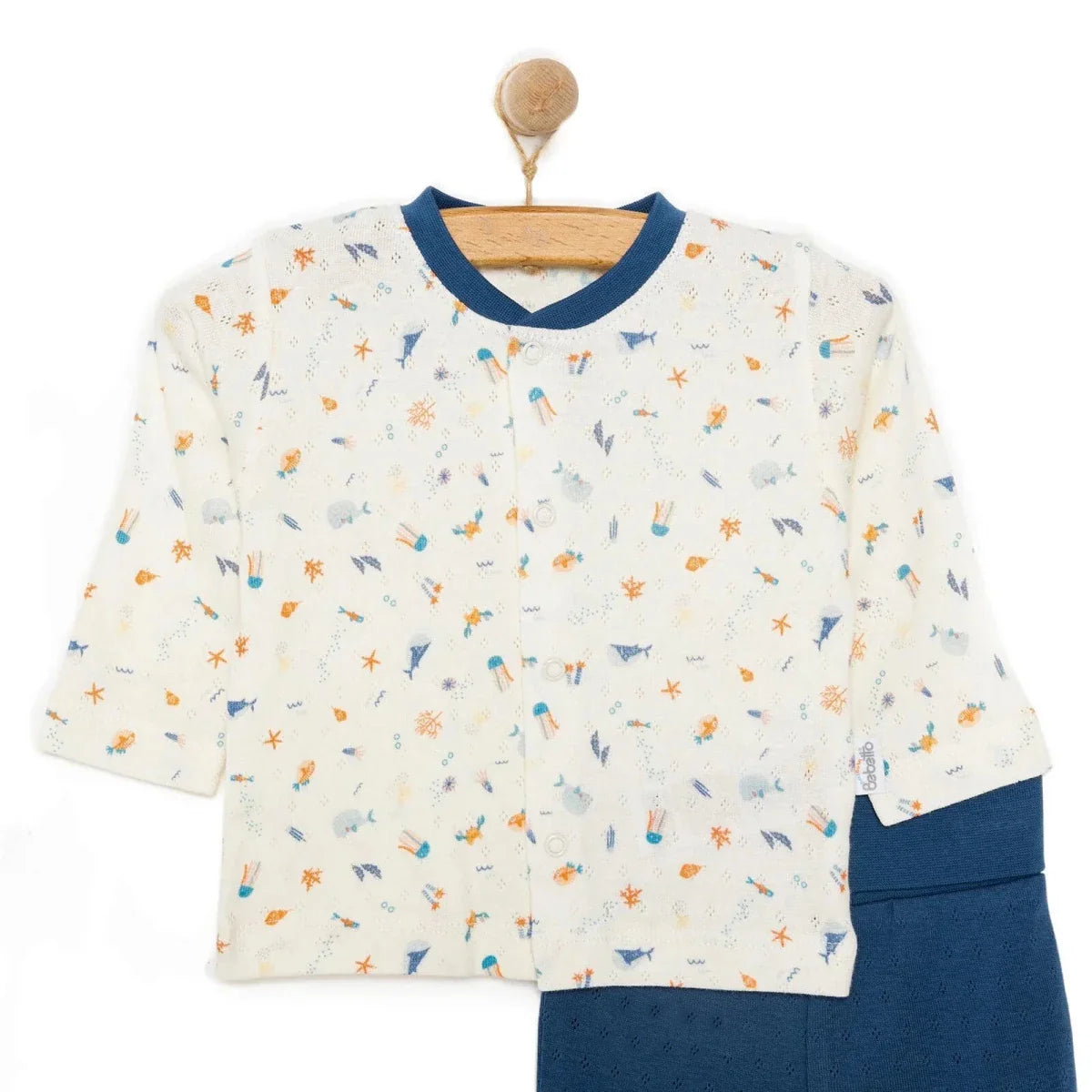 Bebetto Ship Boy Boy Cardigan - Footed Bottom - Navy Blue