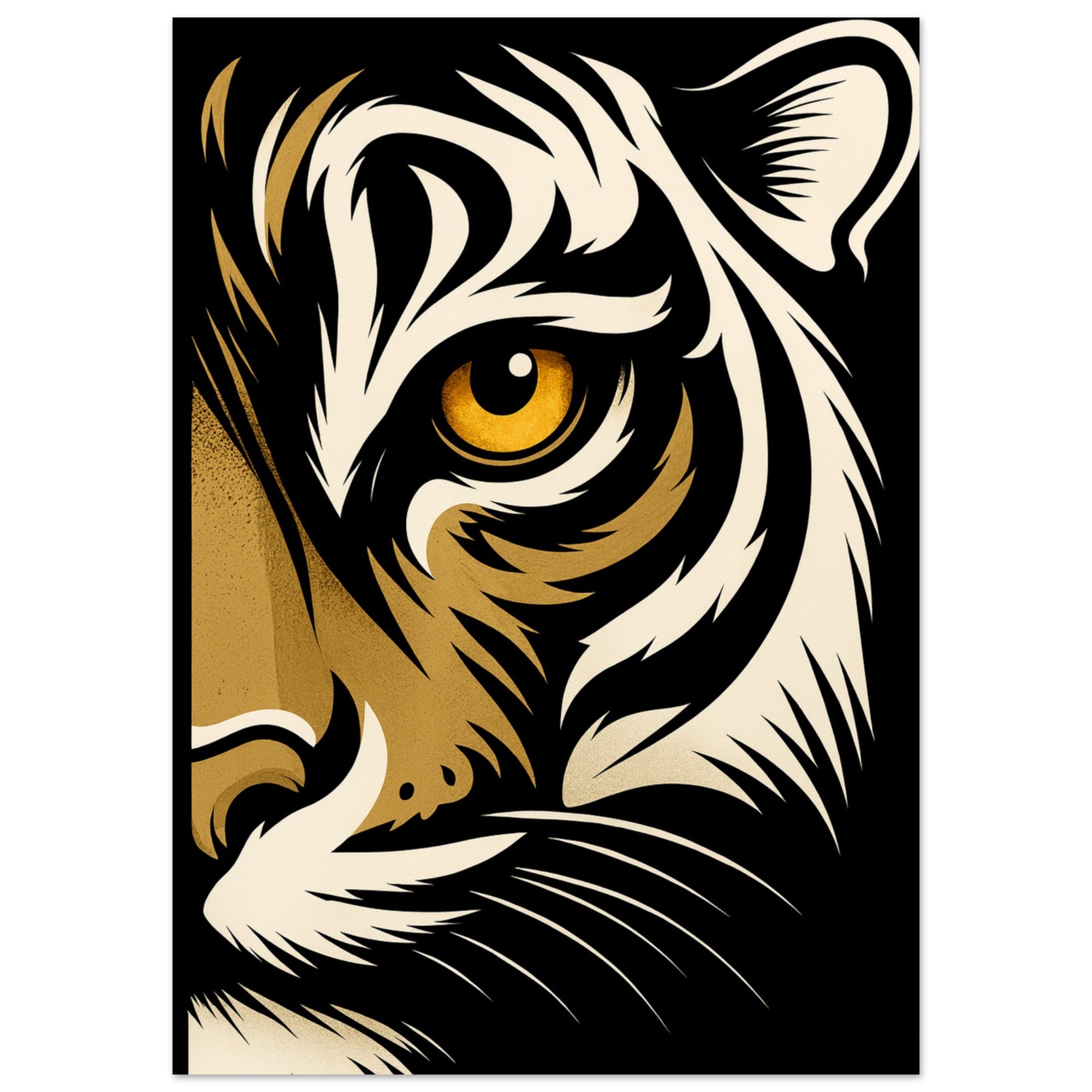 Lion Eye Wall Art - Bold Animal Portrait Poster - Modern Wildlife Decor