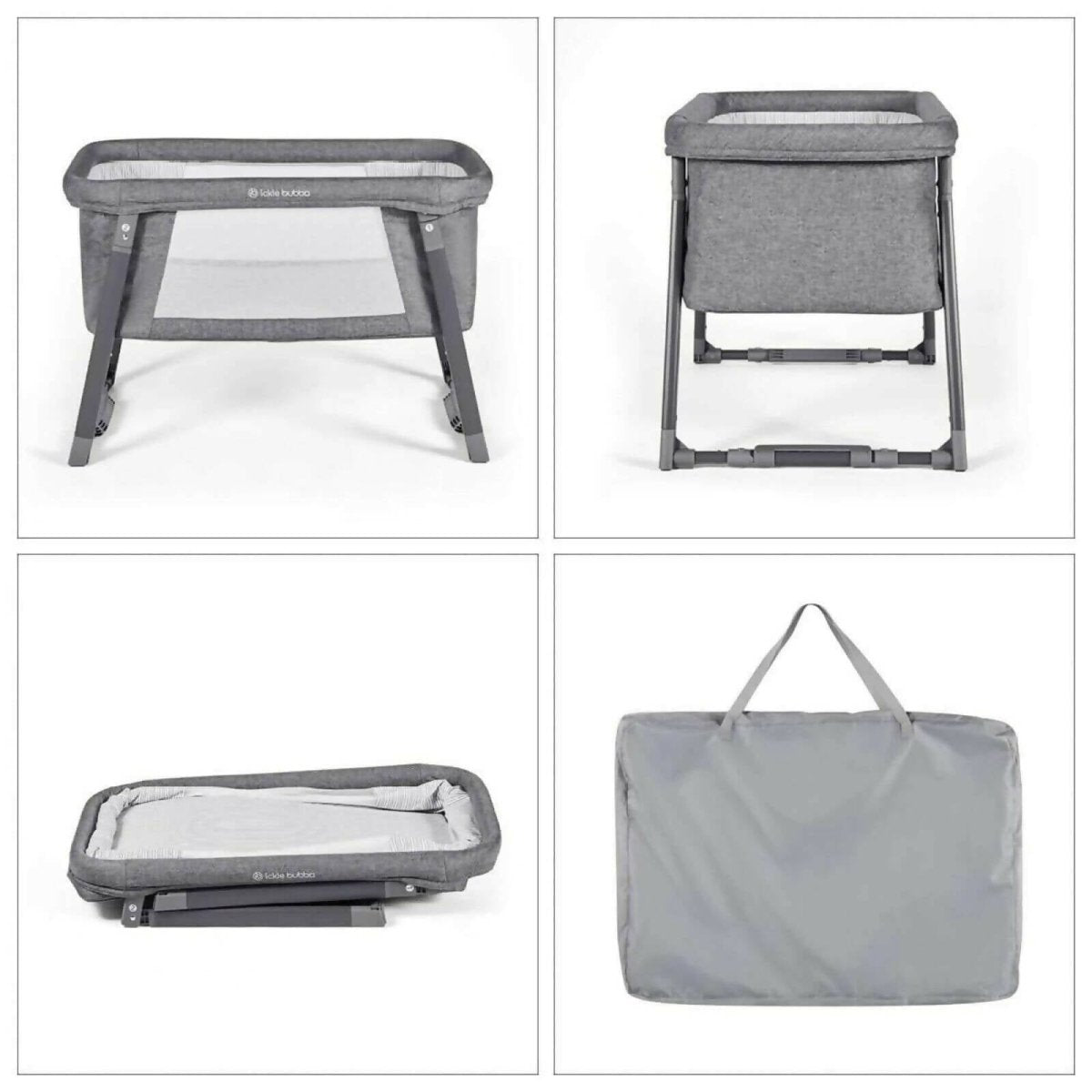 Ickle Bubba Mini Rocker Crib - Space Grey