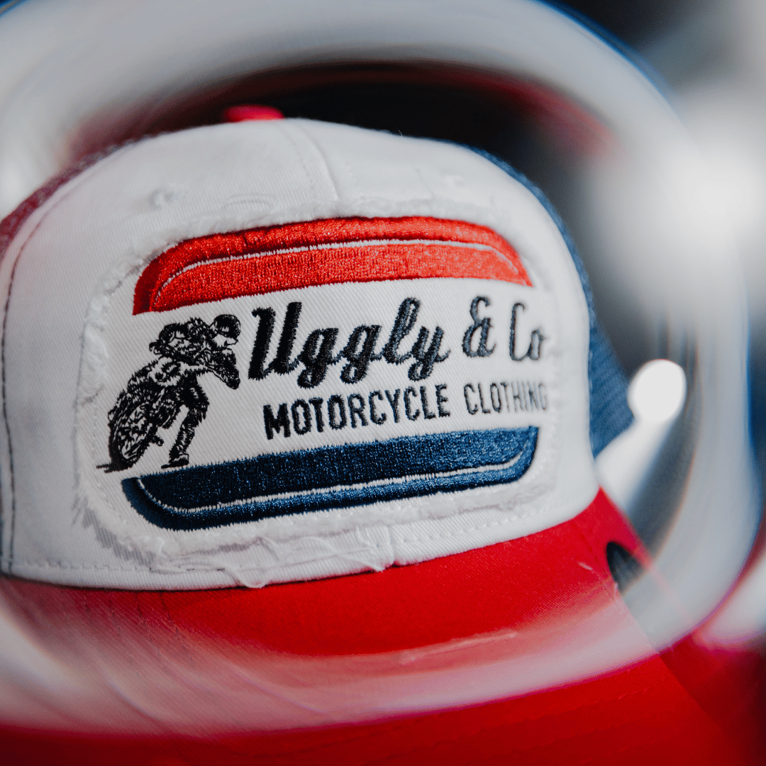 Uggly & Co Flat Track Trucker Hat – Vintage Distressed Racing Cap