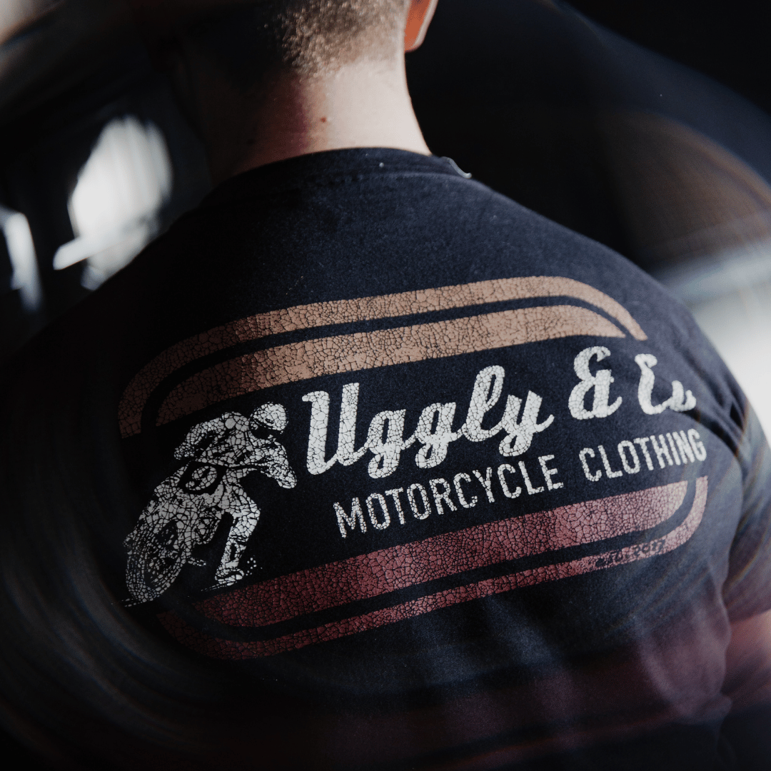 Uggly and Co Flattrack Graphic Tee – Black Heavyweight Cotton T-Shirt