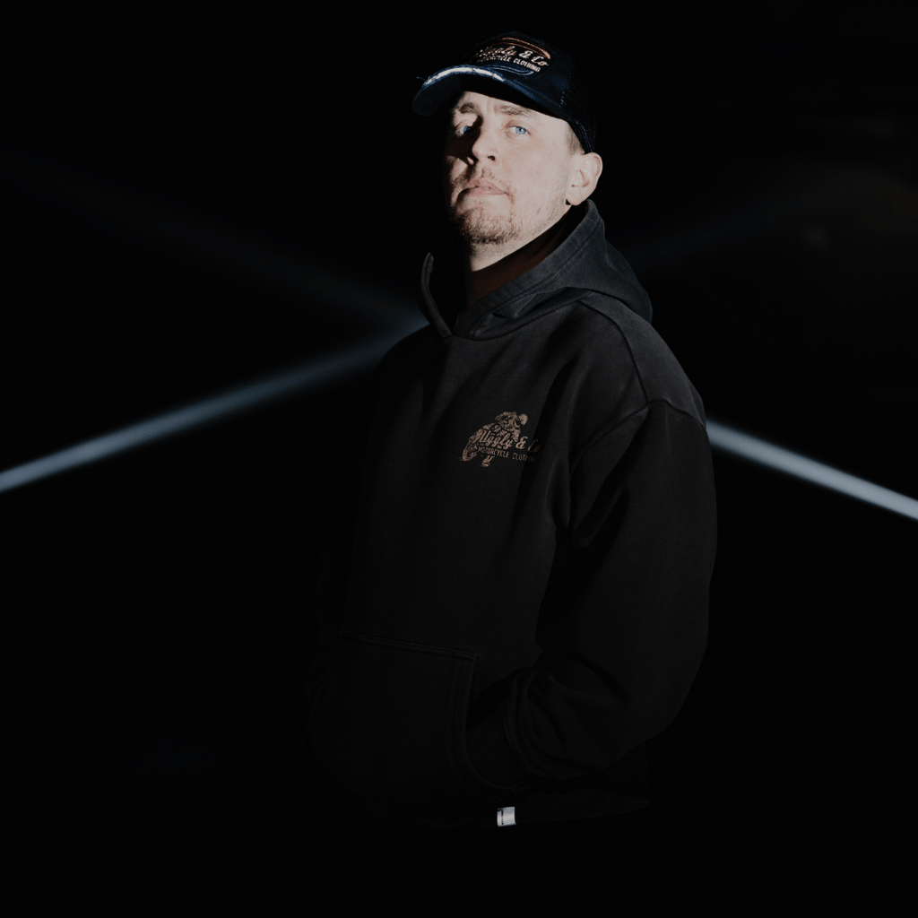 Uggly and Co Olive Flattrack Hoodie – Heavyweight Motorcycle Racing Gear