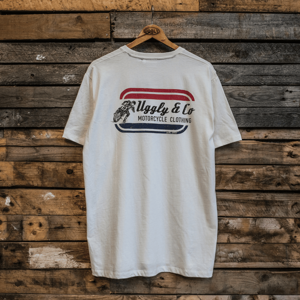 Uggly and Co Flattrack Tee – Vintage Graphic Heavyweight Cotton T-Shirt