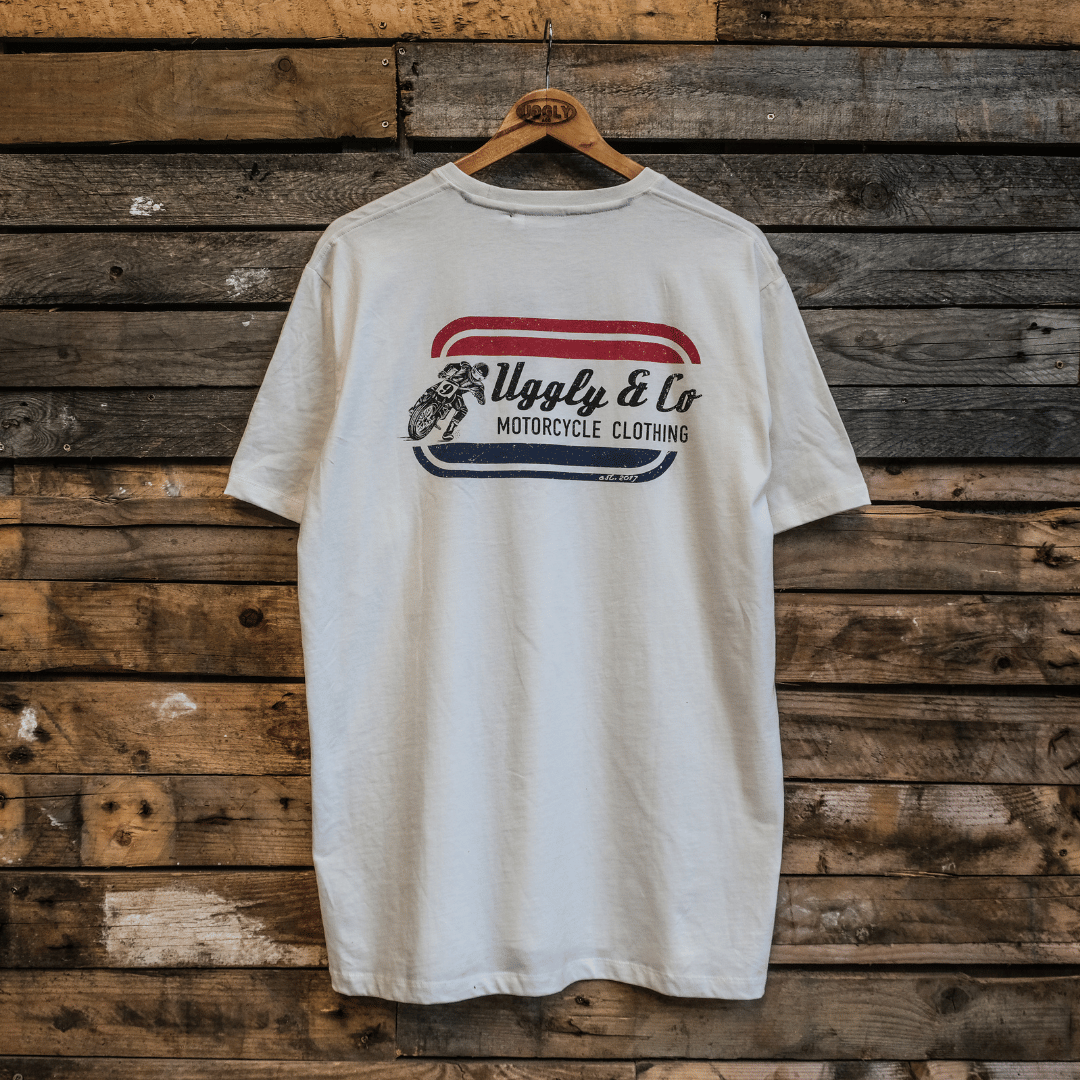 Uggly and Co Flattrack Tee – Vintage Graphic Heavyweight Cotton T-Shirt