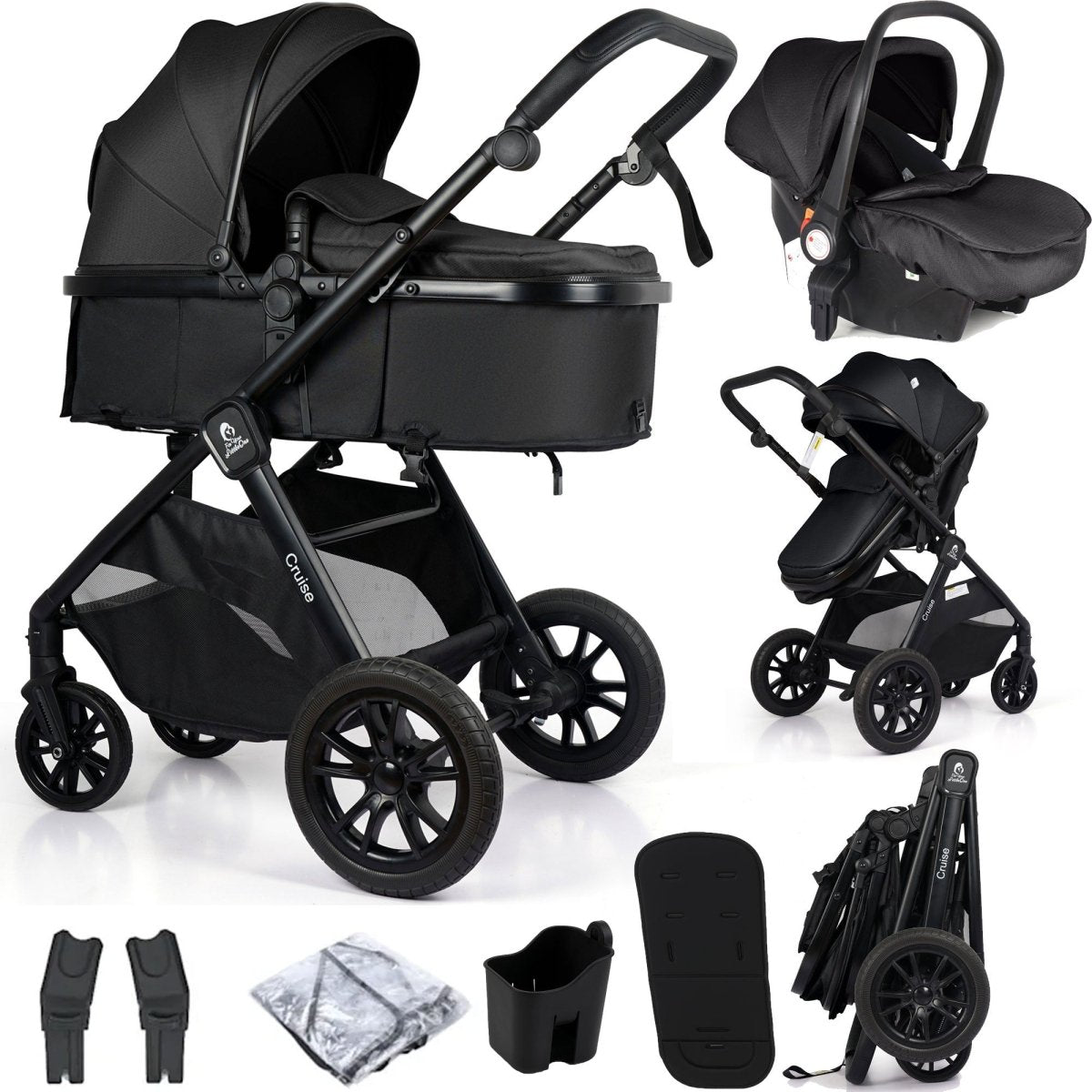 For Your Little One Cruise 3-in-1 Travel System with R129 Car Seat – Black