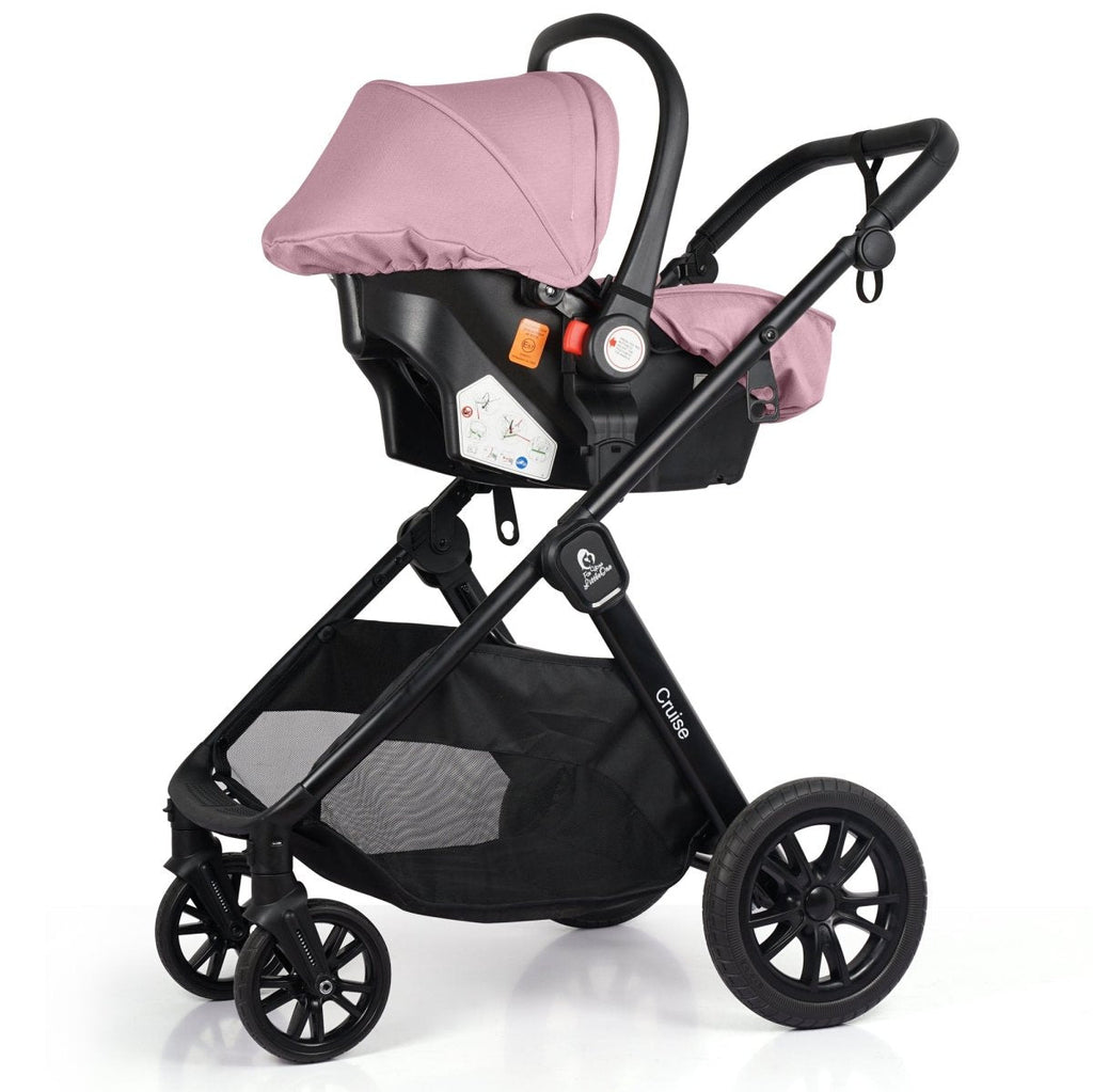 For Your Little One Cruise 3-in-1 Travel System with R129 Car Seat – Blush Rose