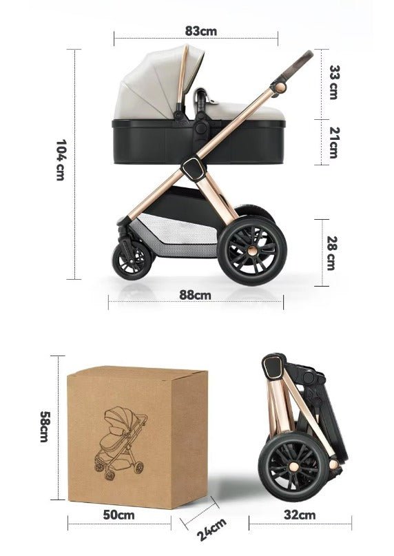 For Your Little One Cruise 3-in-1 Travel System with R129 Car Seat – Blush Rose