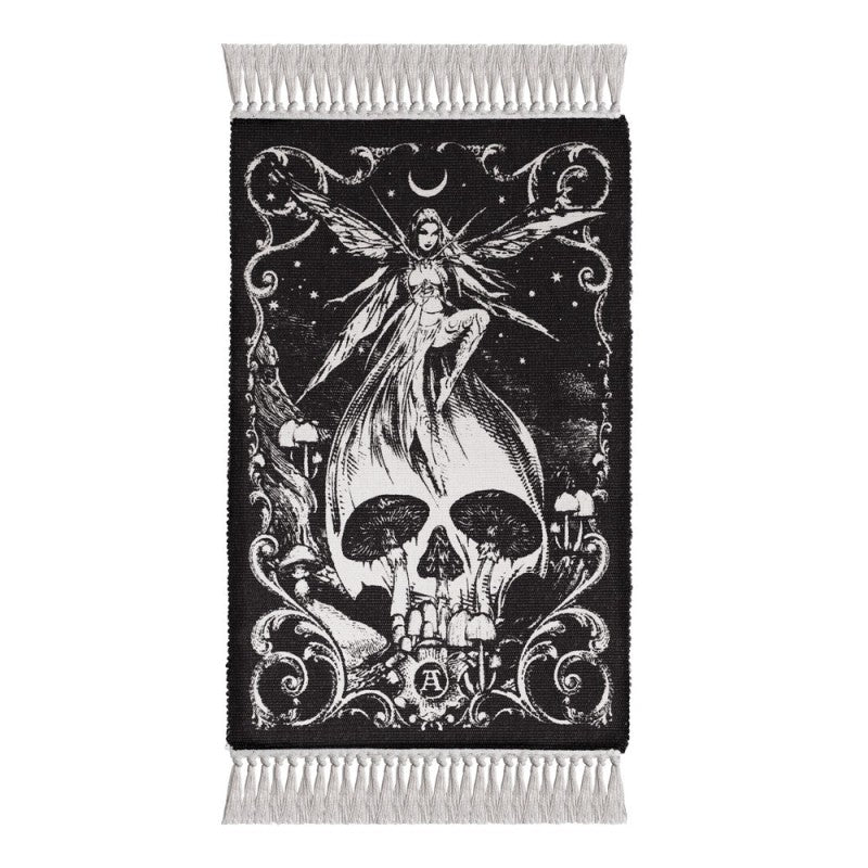 Alchemy Gothic Fairy Skull Rug – Woven Cotton Gothic Home Decor