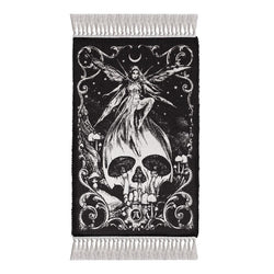 Alchemy Gothic Fairy Skull Rug – Woven Cotton Gothic Home Decor