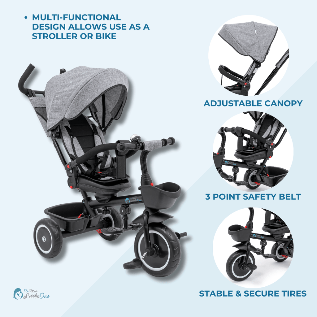 For Your Little One Trike V3 | 2-in-1 Stroller & Tricycle - Grey