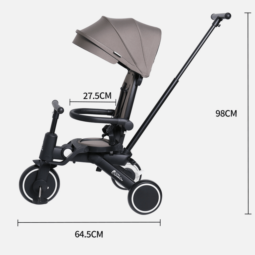 For Your Little One Xplor 6-in-1 Foldable Tricycle - Jet Black