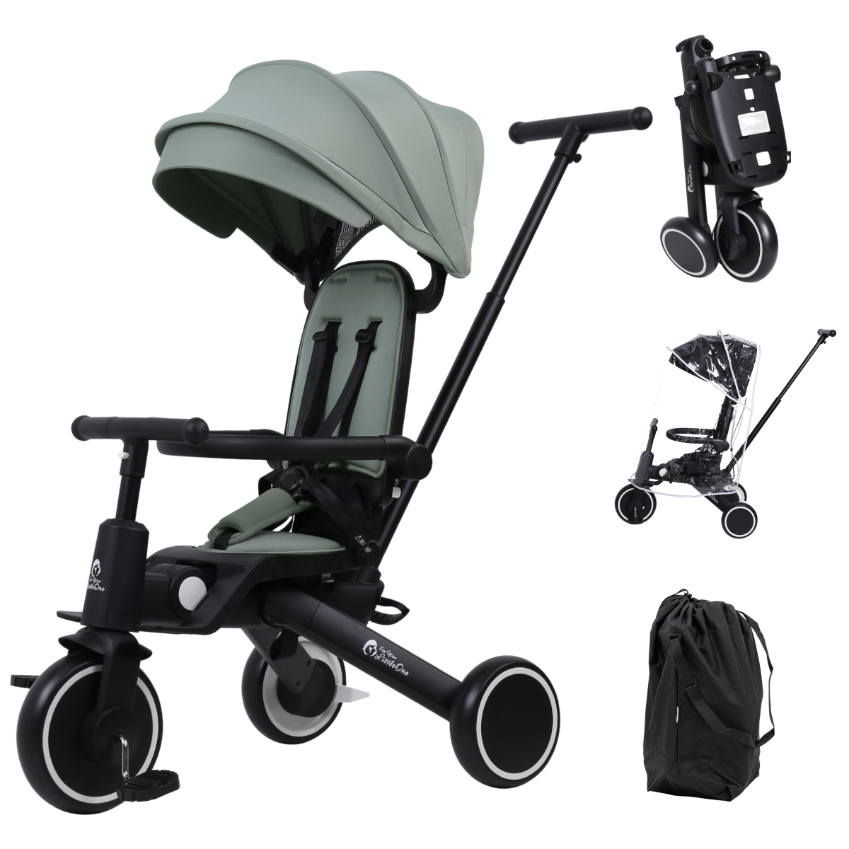 Foryourlittleone Xplor Plus 8-in-1 Foldable Stroller Trike - Green