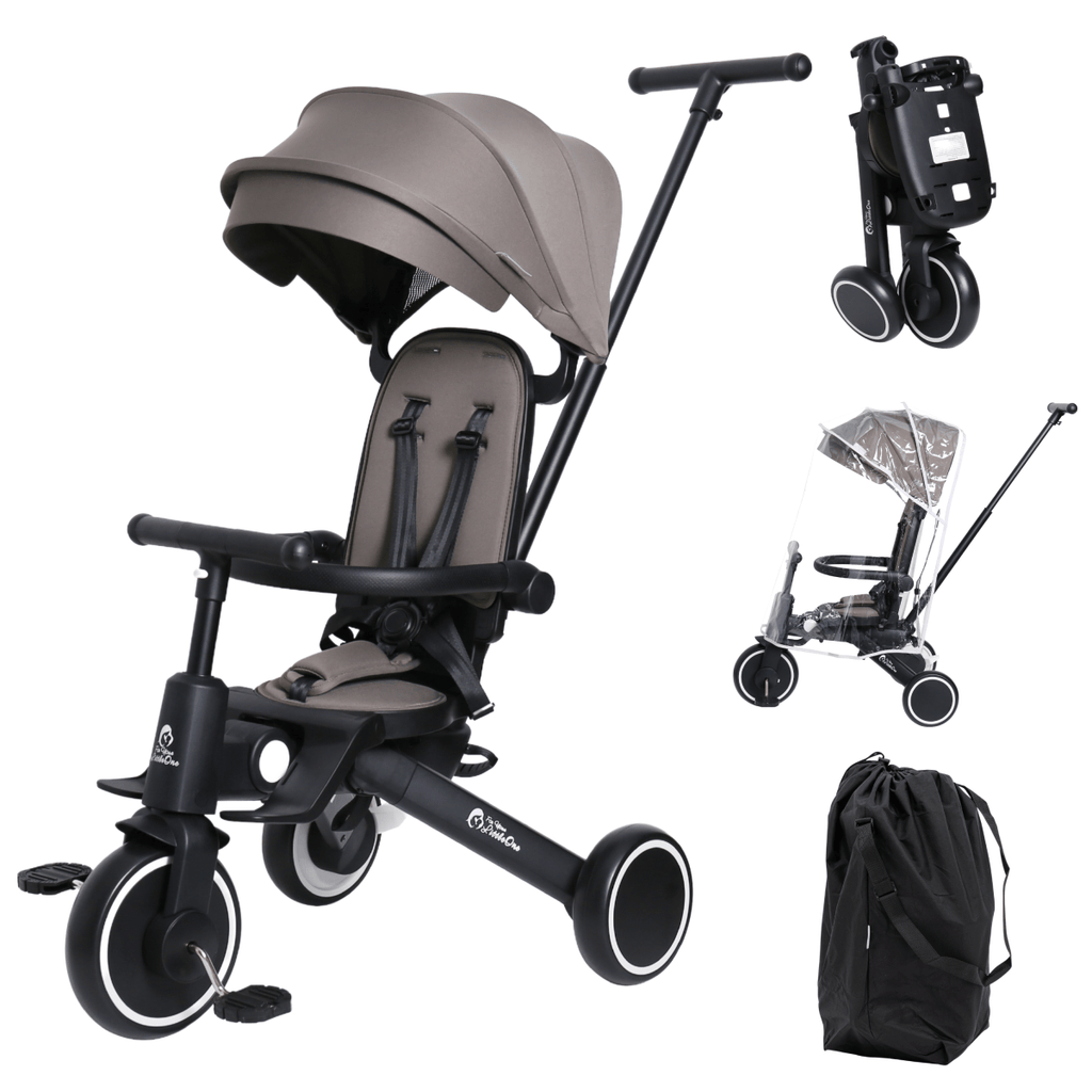 Foryourlittleone Xplor Plus 6-in-1 Foldable Tricycle - Grey Olive